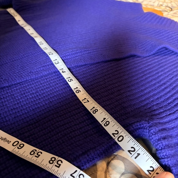 Athleta Wool, Cashmere Purple Azalea Chunky Mock Neck Cross over Sweater, Medium - Picture 10 of 11